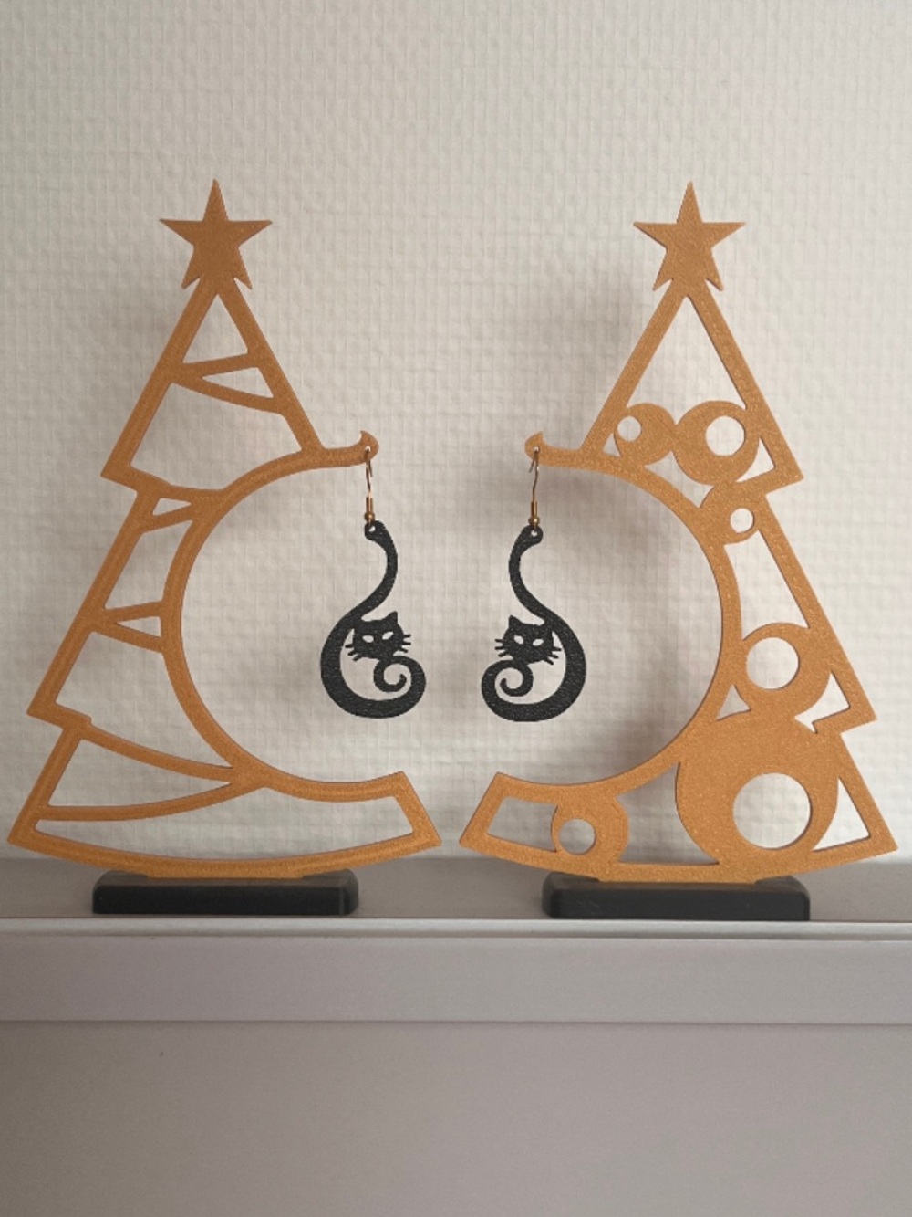 Decorative Black Cat Earrings